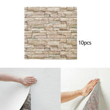 Maxbell 10 Pieces 3D Wall Panels for Bedroom, Bathroom, Kitchen Waterproof Wallpaper Light Yellow