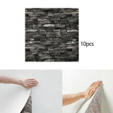 Maxbell 10 Pieces 3D Wall Panels for Bedroom, Bathroom, Kitchen Waterproof Wallpaper Dark Gray