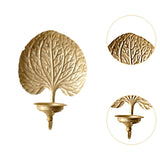Maxbell 2Pcs Wall Candle Holder Gold Leaf Shape Large for Party Dining Room Bathroom