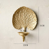 Maxbell 2Pcs Wall Candle Holder Gold Leaf Shape Large for Party Dining Room Bathroom