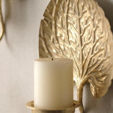Maxbell 2Pcs Wall Candle Holder Gold Leaf Shape Large for Party Dining Room Bathroom