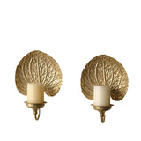 Maxbell 2Pcs Wall Candle Holder Gold Leaf Shape Large for Party Dining Room Bathroom
