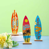 Maxbell 4Pcs Surfboard Table Decoration Surfboard Theme Beach Home Decor Beach Signs