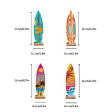 Maxbell 4Pcs Surfboard Table Decoration Surfboard Theme Beach Home Decor Beach Signs