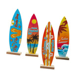 Maxbell 4Pcs Surfboard Table Decoration Surfboard Theme Beach Home Decor Beach Signs
