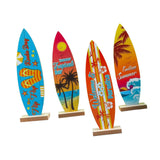 Maxbell 4Pcs Surfboard Table Decoration Surfboard Theme Beach Home Decor Beach Signs