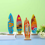 Maxbell 4Pcs Surfboard Table Decoration Surfboard Theme Beach Home Decor Beach Signs