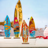 Maxbell 4Pcs Surfboard Table Decoration Surfboard Theme Beach Home Decor Beach Signs