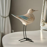Maxbell Sea Bird Figurine Collectible Retro Wood Sculpture for Bookshelf Office Desk