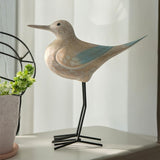 Maxbell Sea Bird Figurine Collectible Retro Wood Sculpture for Bookshelf Office Desk