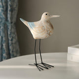 Maxbell Sea Bird Figurine Collectible Retro Wood Sculpture for Bookshelf Office Desk