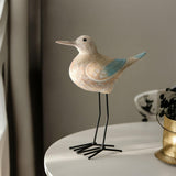 Maxbell Sea Bird Figurine Collectible Retro Wood Sculpture for Bookshelf Office Desk