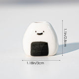 Maxbell Mini Flower Vase Handmade Unique Ceramic Rice Ball for Desk Office Bookshelf