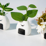 Maxbell Mini Flower Vase Handmade Unique Ceramic Rice Ball for Desk Office Bookshelf