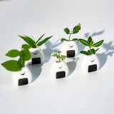 Maxbell Mini Flower Vase Handmade Unique Ceramic Rice Ball for Desk Office Bookshelf