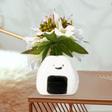 Maxbell Mini Flower Vase Handmade Unique Ceramic Rice Ball for Desk Office Bookshelf