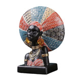 Maxbell African Woman Resin Figurine Tabletop Decoration for Shelf Display Versatile
