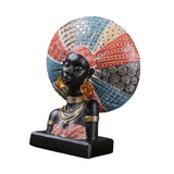 Maxbell African Woman Resin Figurine Tabletop Decoration for Shelf Display Versatile