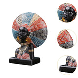 Maxbell African Woman Resin Figurine Tabletop Decoration for Shelf Display Versatile