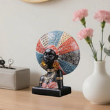 Maxbell African Woman Resin Figurine Tabletop Decoration for Shelf Display Versatile