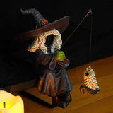 Maxbell Fishing Witch Statue Outdoor Funny Waterfalls Yard Craft Witch Fishing Decor