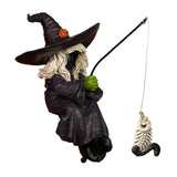 Maxbell Fishing Witch Statue Outdoor Funny Waterfalls Yard Craft Witch Fishing Decor
