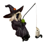 Maxbell Fishing Witch Statue Outdoor Funny Waterfalls Yard Craft Witch Fishing Decor