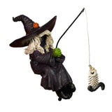 Maxbell Fishing Witch Statue Outdoor Funny Waterfalls Yard Craft Witch Fishing Decor