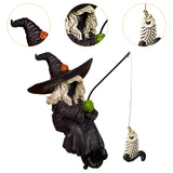 Maxbell Fishing Witch Statue Outdoor Funny Waterfalls Yard Craft Witch Fishing Decor