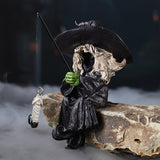Maxbell Fishing Witch Statue Outdoor Funny Waterfalls Yard Craft Witch Fishing Decor