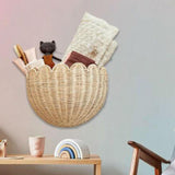Maxbell Wall Hanging Basket Imitation Rattan Home Decor for Bathroom Flowers Bedroom XS