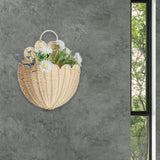Maxbell Wall Hanging Basket Imitation Rattan Home Decor for Bathroom Flowers Bedroom XS