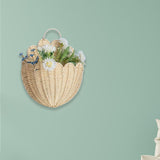 Maxbell Wall Hanging Basket Imitation Rattan Home Decor for Bathroom Flowers Bedroom XS