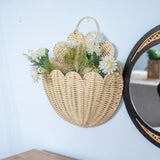 Maxbell Wall Hanging Basket Imitation Rattan Home Decor for Bathroom Flowers Bedroom XS
