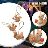 Maxbell 3x Hanging Squirrel Family Figurines Sculptures for Living Room Home Bedroom