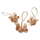 Maxbell 3x Hanging Squirrel Family Figurines Sculptures for Living Room Home Bedroom