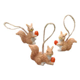 Maxbell 3x Hanging Squirrel Family Figurines Sculptures for Living Room Home Bedroom