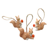 Maxbell 3x Hanging Squirrel Family Figurines Sculptures for Living Room Home Bedroom