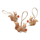 Maxbell 3x Hanging Squirrel Family Figurines Sculptures for Living Room Home Bedroom