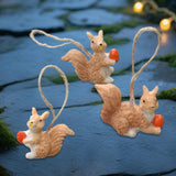 Maxbell 3x Hanging Squirrel Family Figurines Sculptures for Living Room Home Bedroom