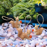Maxbell 3x Hanging Squirrel Family Figurines Sculptures for Living Room Home Bedroom