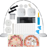 Maxbell Reusable Balloon Arch Kit with Stand Stable for Anniversary Birthday Wedding Black Hex Base
