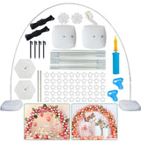 Maxbell Reusable Balloon Arch Kit with Stand Stable for Anniversary Birthday Wedding White Hex Base