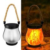 Maxbell Dancing Flame Solar Lantern Gift Decor Landscape Lamp for Lawn Patio Outside