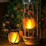 Maxbell Dancing Flame Solar Lantern Gift Decor Landscape Lamp for Lawn Patio Outside