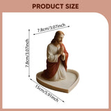 Maxbell Rosary Holder Resin Praying Statue Jewelry Tray for Necklaces Bangle Trinket Jesus
