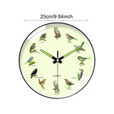 Maxbell Bird Themed Wall Clock Silent Round Gifts Wall Decor for Office School Study Black