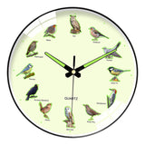 Maxbell Bird Themed Wall Clock Silent Round Gifts Wall Decor for Office School Study Black