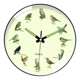 Maxbell Bird Themed Wall Clock Silent Round Gifts Wall Decor for Office School Study Black