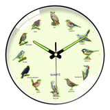 Maxbell Bird Themed Wall Clock Silent Round Gifts Wall Decor for Office School Study Black